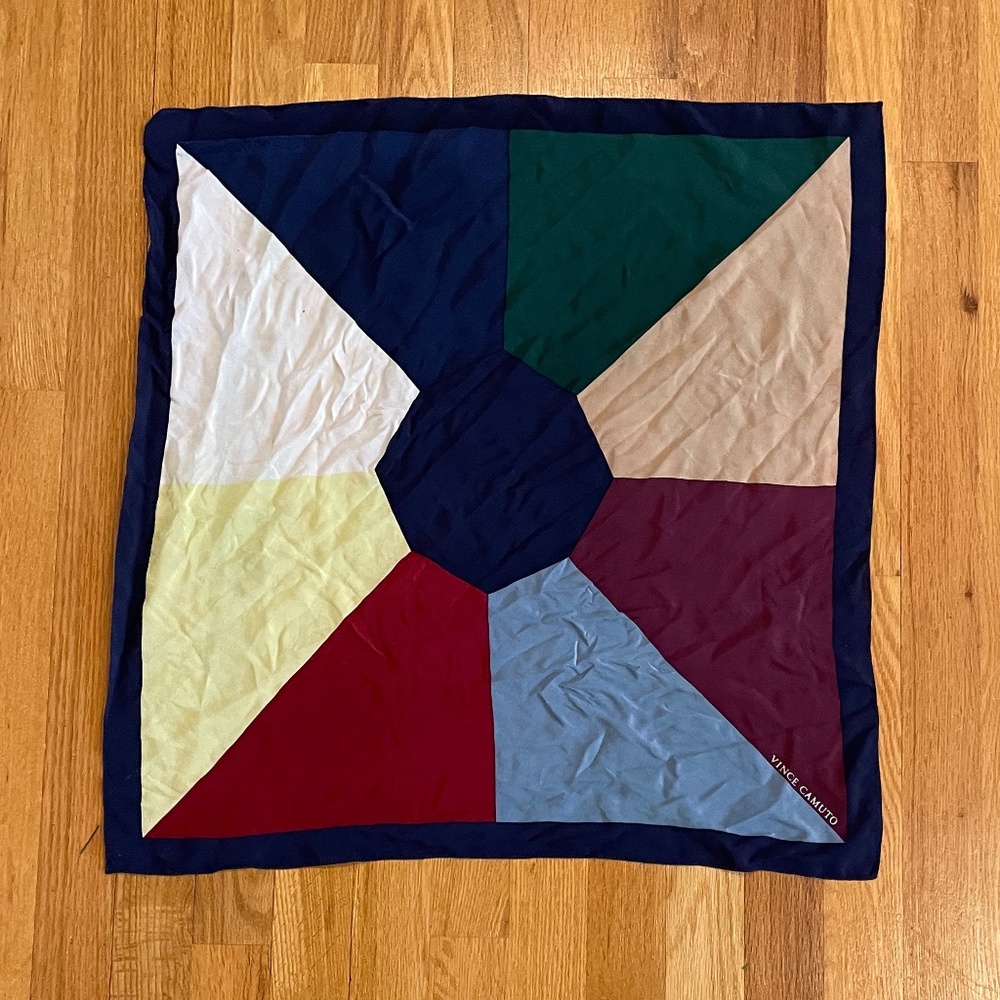 Vince Camuto 100% Silk Colorful Square Scarf